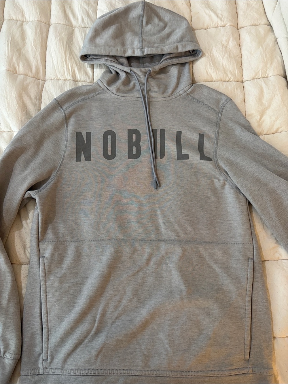NOBULL Men's Light Gray Logo Pullover Hoodie